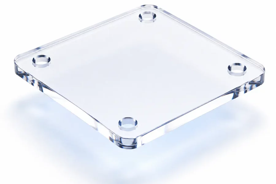 Heldere plexiglasplaat op maat gezaagd